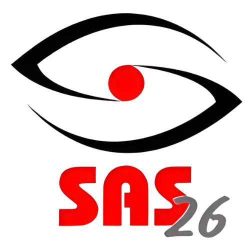 Logo transparent de SAS 26 sécurité, entreprise spécialisée en installation d’alarmes et de vidéosurveillance à Montélimar.